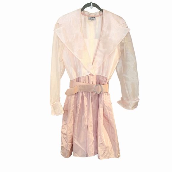 Evening Chic Lola Berent Dresses & Skirts - Vtg 80s Evening Chic Lola Berent Pink Taffeta Rhinestone Belt Formal Dress 9/10